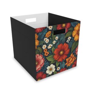 "Power Flowers 2" - Felt Storage Box for Organization, Office & Home Decluttering