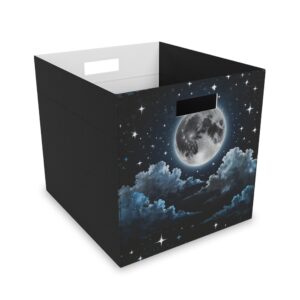 "Starry Moonlight Night" - Felt Storage Box for Organization, Office & Home Decluttering