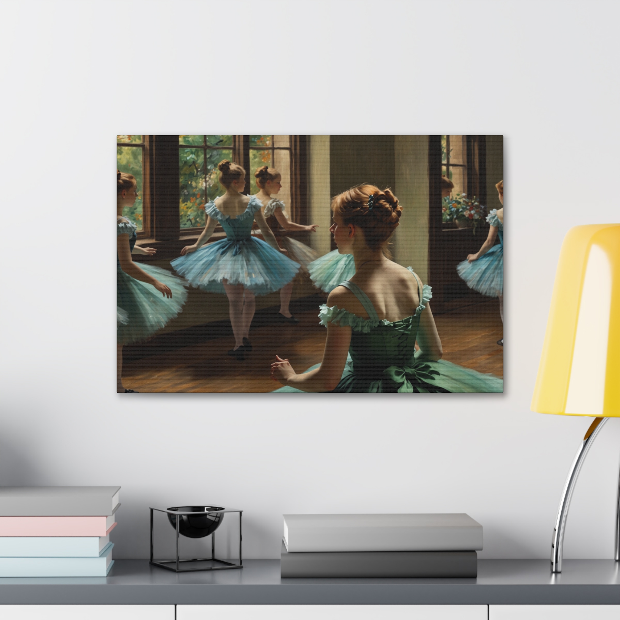 "Ballet Warm Up Before the Show" - Canvas Gallery Wraps - in the Impressionistic Style of Edgar Degas - Image 10