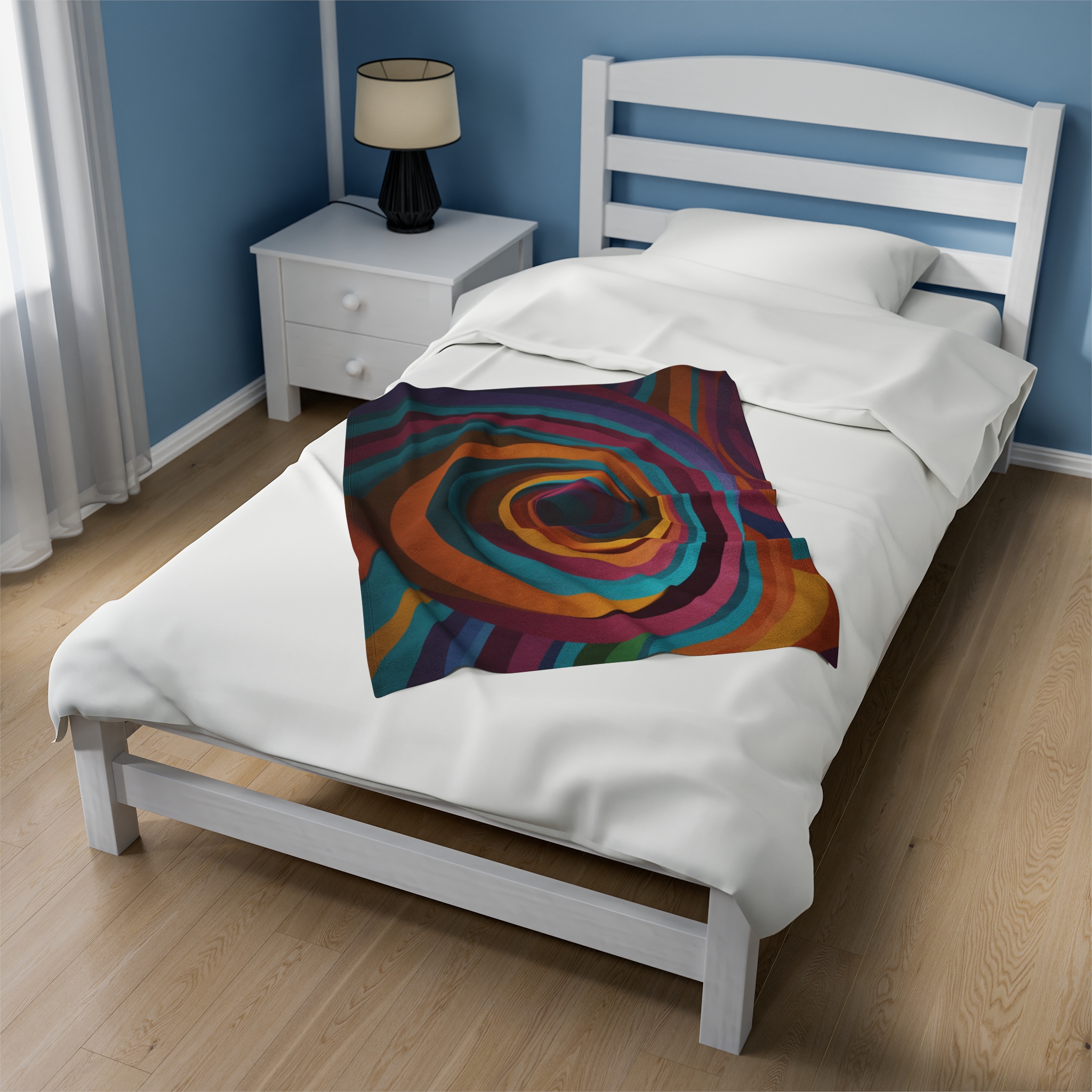 Velveteen Plush Blanket - "Candy Vortex" Design - Image 7