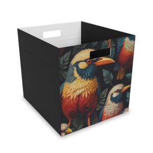 "Pretty Birds" -  Felt Storage Box for Organization, Office & Home Decluttering