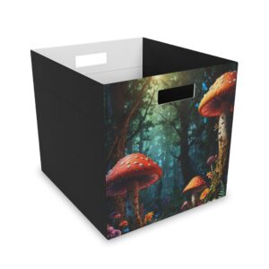 "Enchanted Land of Mushrooms" - Felt Storage Box for Organization, Office & Home Decluttering