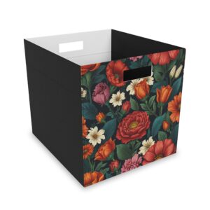 "Flower Love" - Felt Storage Box for Organization, Office & Home Decluttering