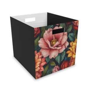 "Flower Passion" - Felt Storage Box for Organization, Office & Home Decluttering