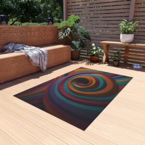 Outdoor Rug - "Candy Vortex" Design