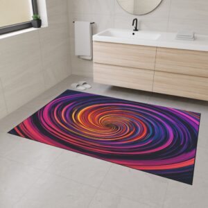 Heavy Duty Floor Mat - "Pink Swirlings" Design