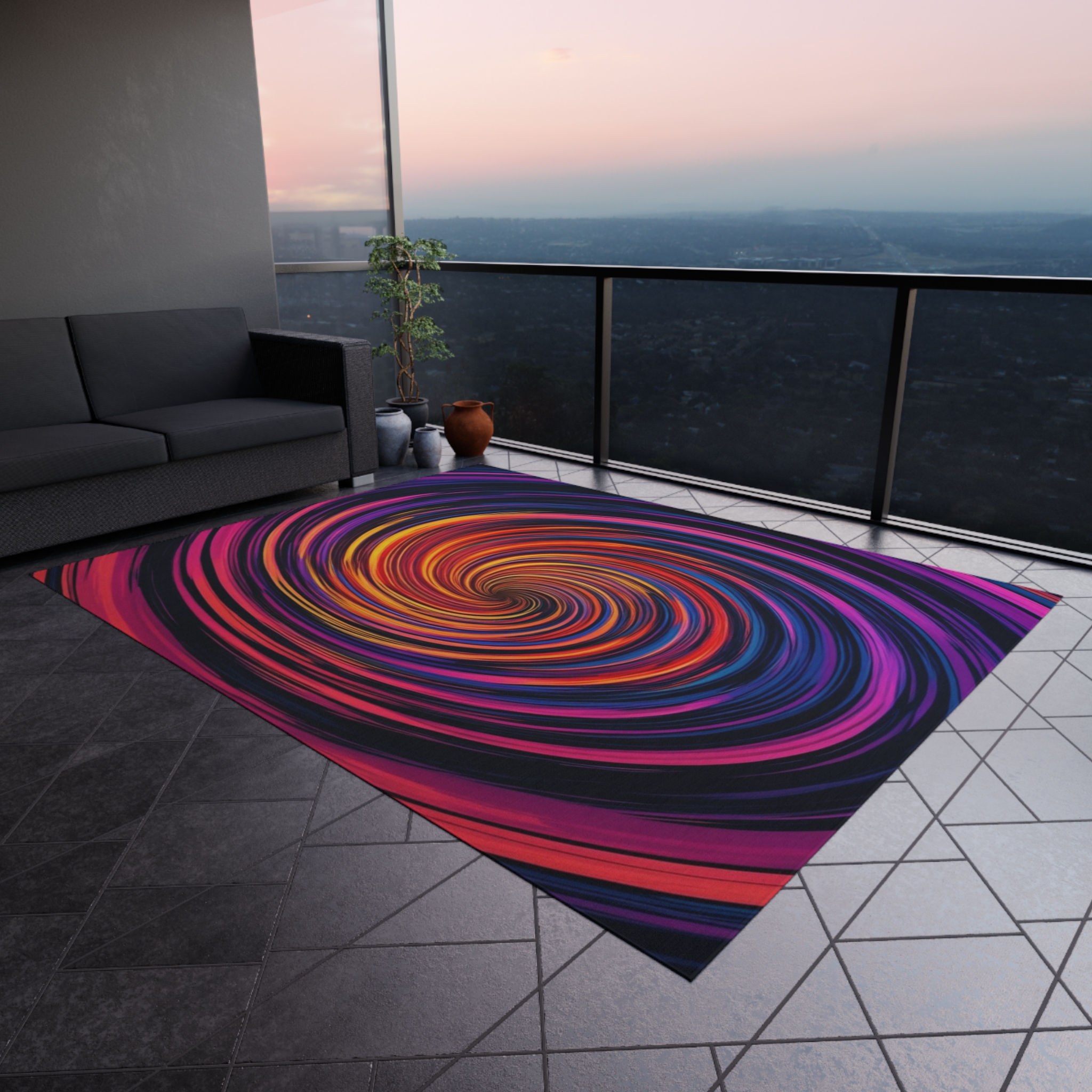 Outdoor Rug - "Vortex Accelerator" Design - Image 13