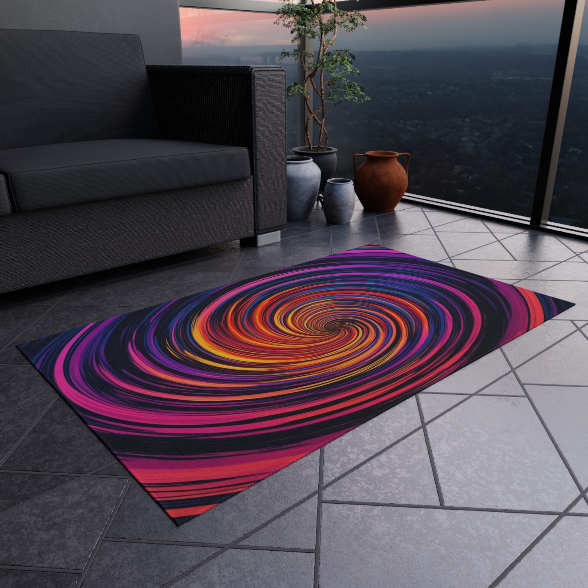 Outdoor Rug - "Vortex Accelerator" Design - Image 10