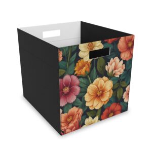 "Sunny Flowers" - Felt Storage Box for Organization, Office & Home Decluttering
