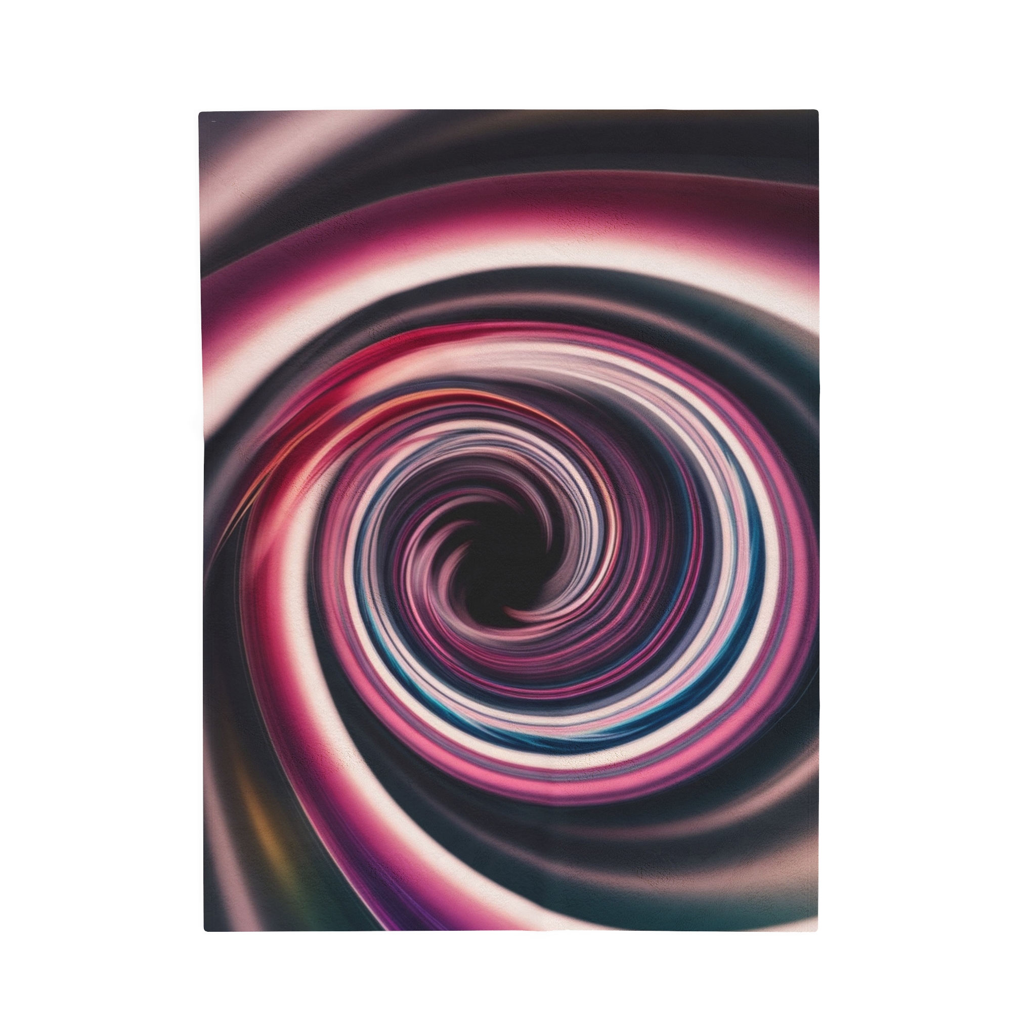 Velveteen Plush Blanket - "Pink Swirl Energy Vortex 2" Design - Image 5