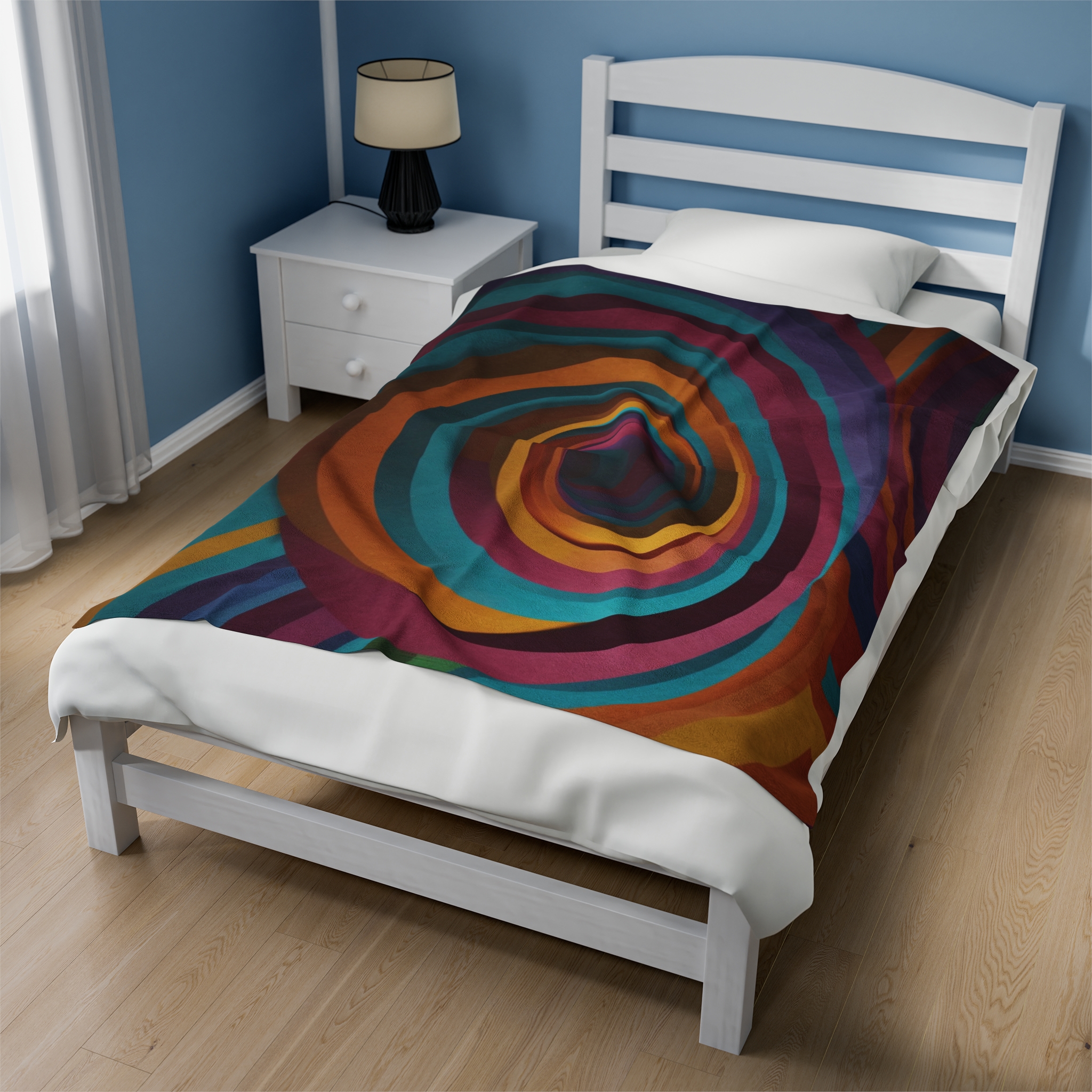 Velveteen Plush Blanket - "Candy Vortex" Design - Image 11