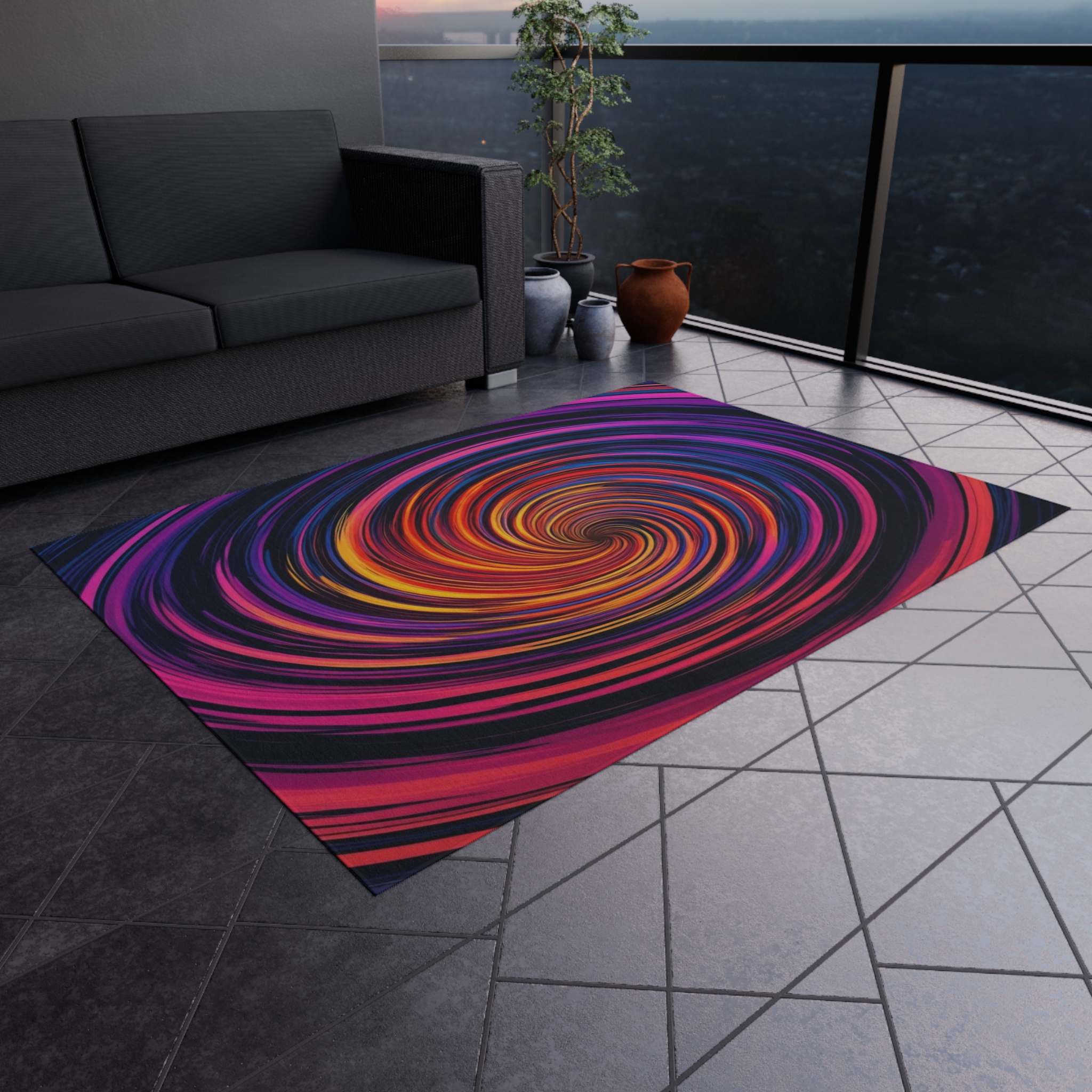 Outdoor Rug - "Vortex Accelerator" Design - Image 16