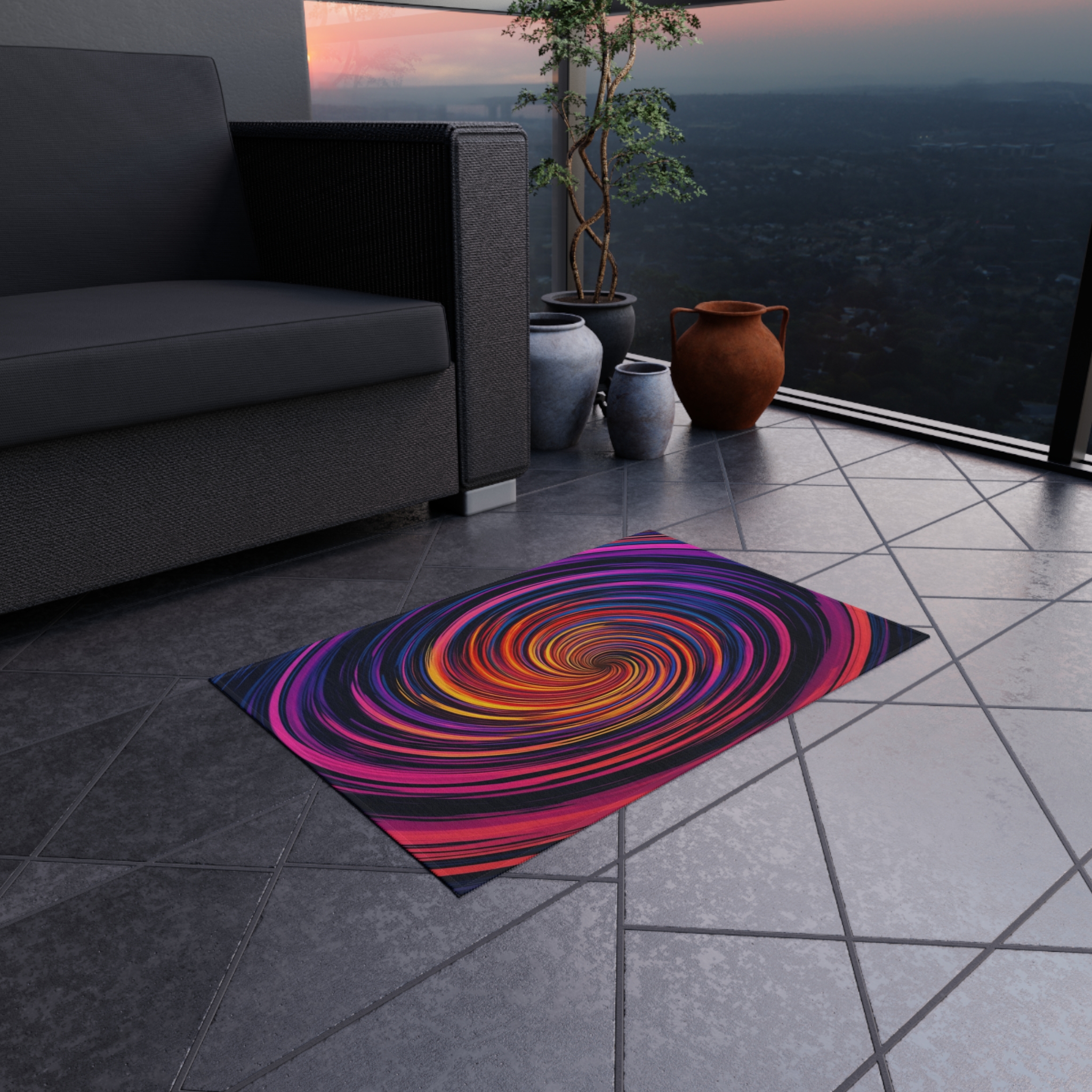 Outdoor Rug - "Vortex Accelerator" Design - Image 7
