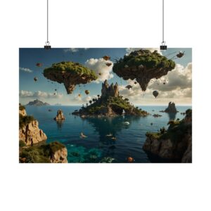 "Low Gravity Lagoon" - Matte Poster - in the Style of Salvador Dali