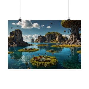 "Pre-Historic Lagoon" - Matte Poster - in the Style of Salvador Dali