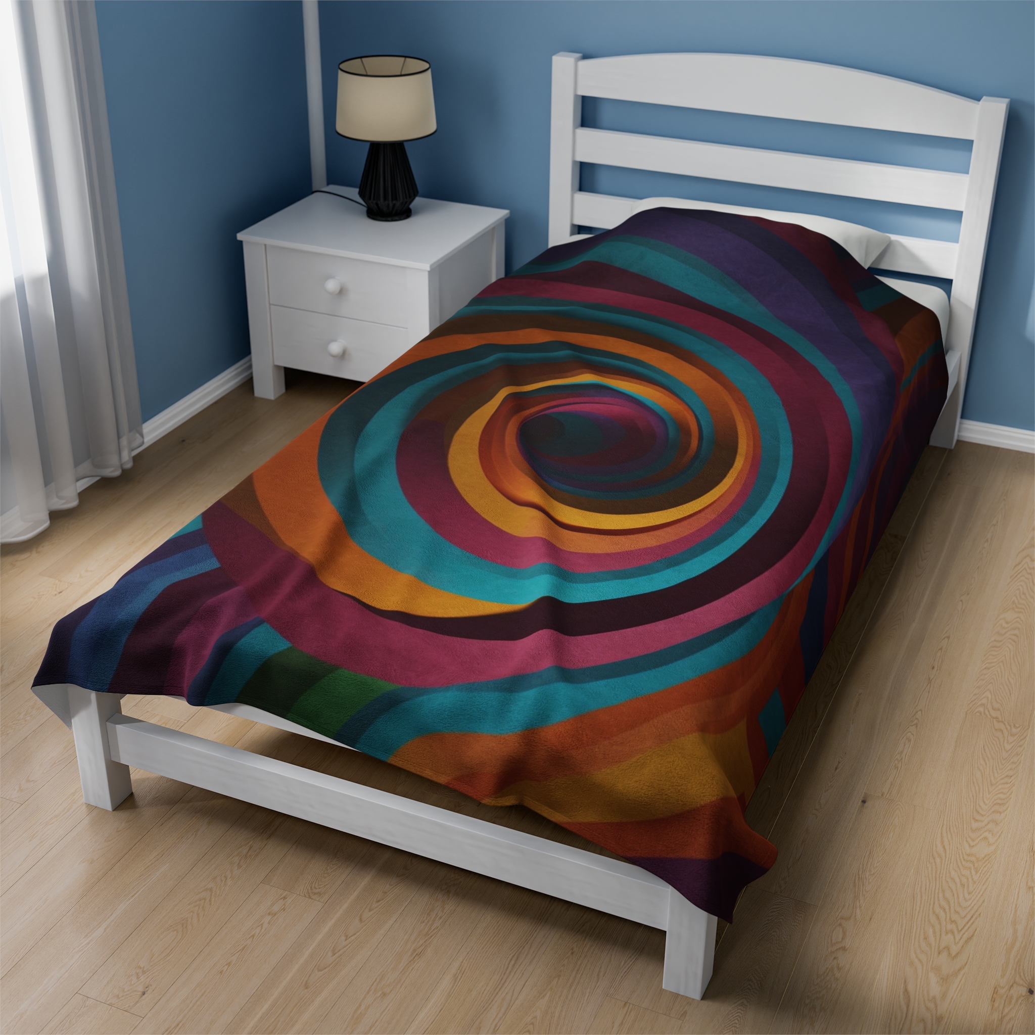Velveteen Plush Blanket - "Candy Vortex" Design