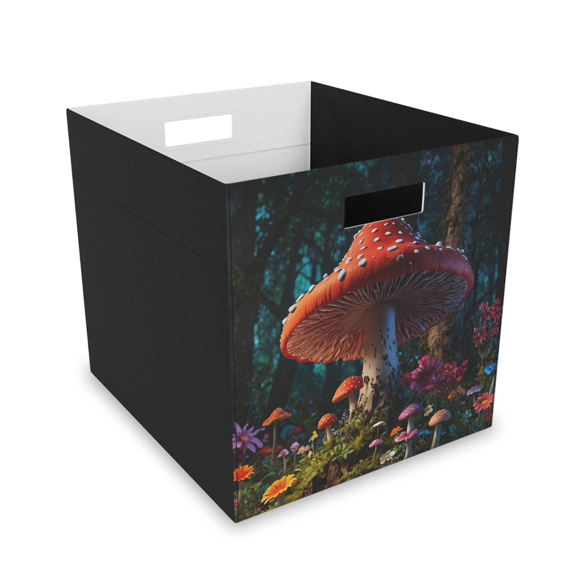 "Mushroom Tree" - Felt Storage Box for Organization, Office & Home Decluttering - Image 2