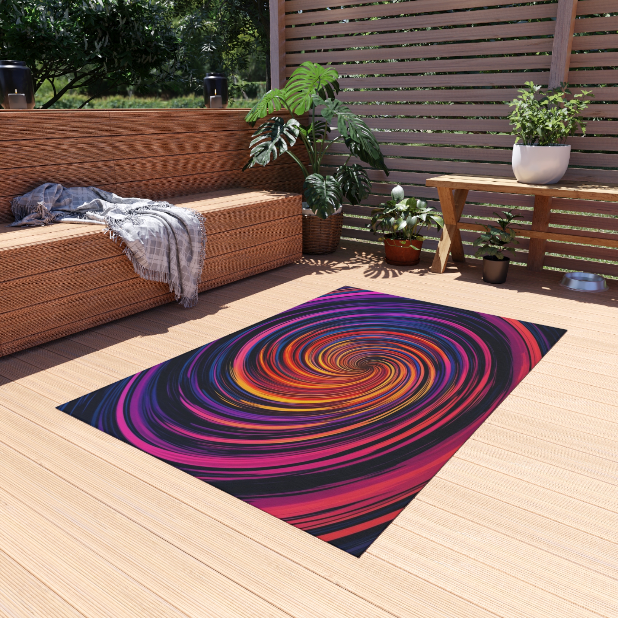 Outdoor Rug - "Vortex Accelerator" Design
