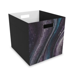 "Outer Space Marble 2" - Felt Storage Box for Organization, Office & Home Decluttering