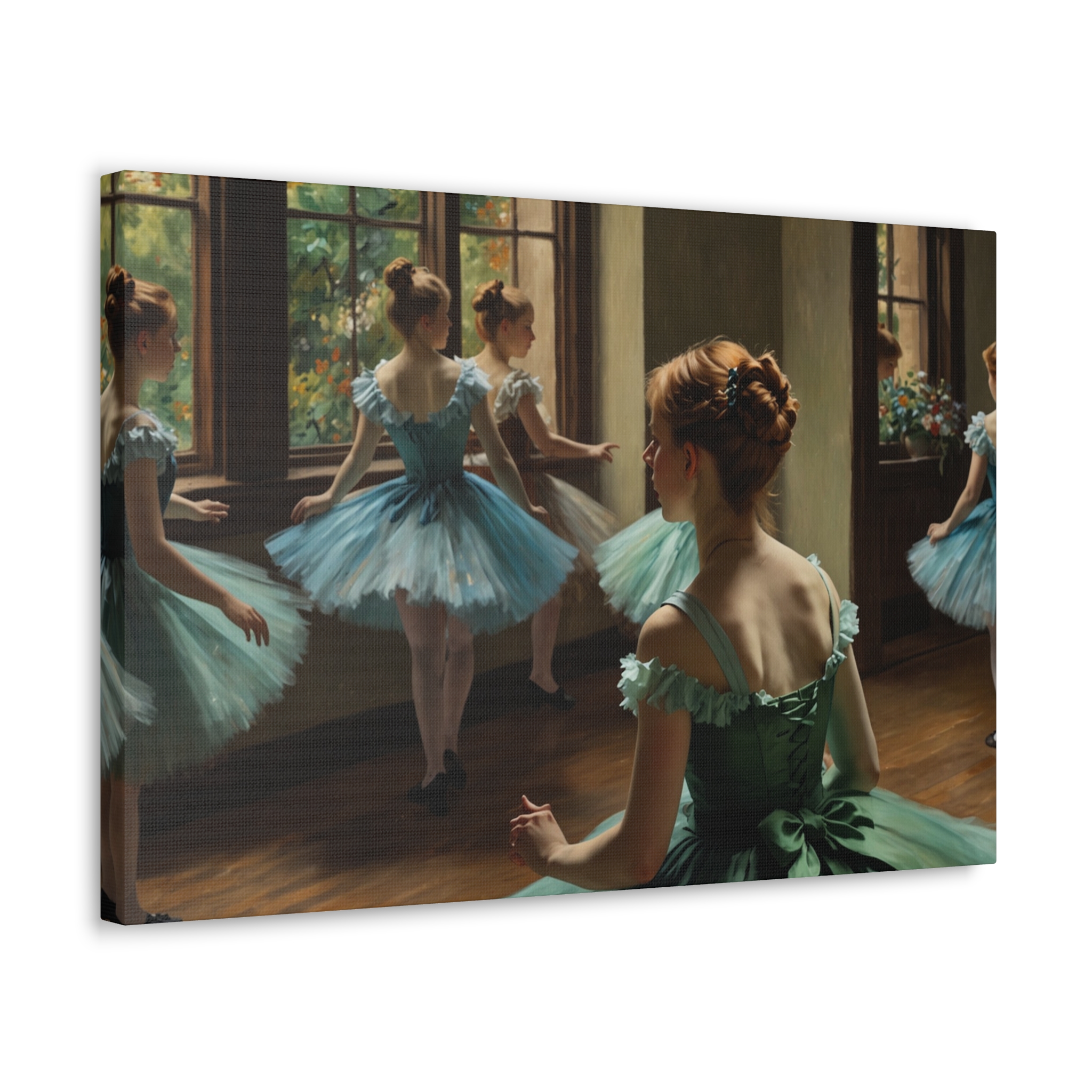 "Ballet Warm Up Before the Show" - Canvas Gallery Wraps - in the Impressionistic Style of Edgar Degas - Image 9