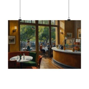 "Cafe' Shop Coziness" - Matte Poster - in the Impressionistic Style of Edgar Degas