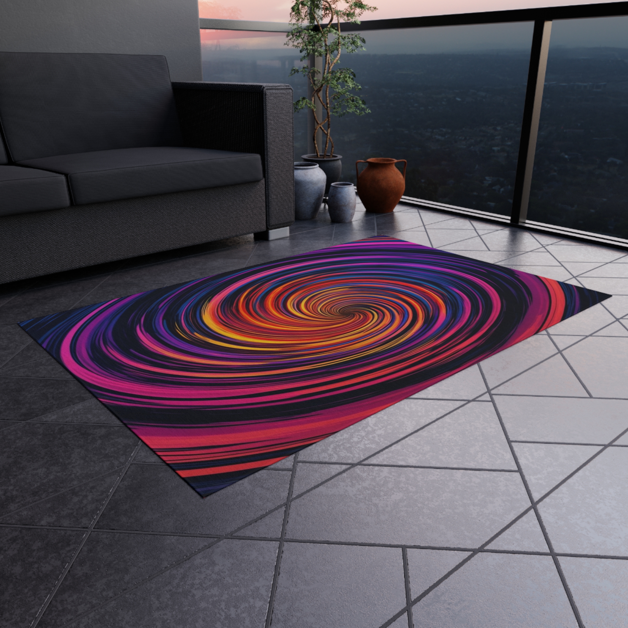 Outdoor Rug - "Vortex Accelerator" Design - Image 3