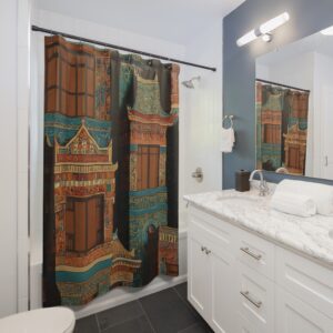 "Ancient Orient Buildings" Designed Shower Curtains