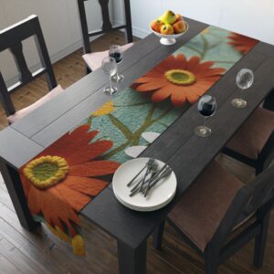 Felt 3D Flowers Pattern Table Runner