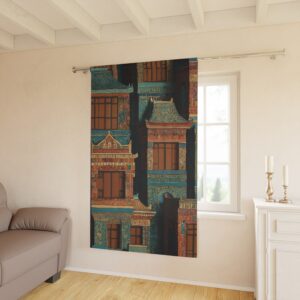 "Houses of the Orient" -  Blackout Window Curtains  - (1 Piece)