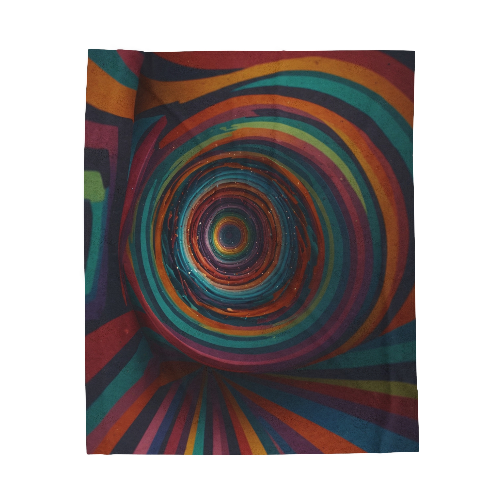 Velveteen Plush Blanket - "Rainbow Vortex" Design - Image 9