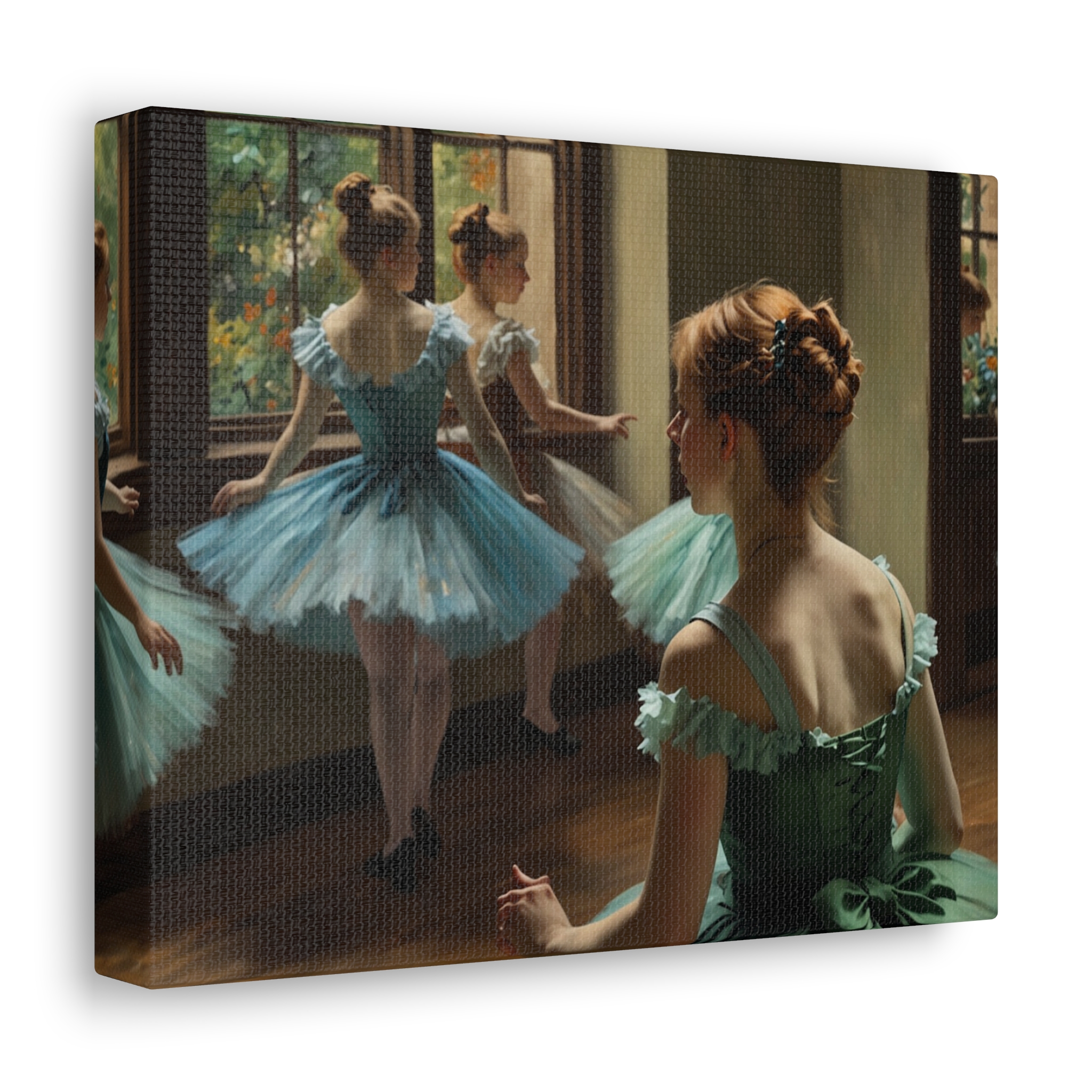 "Ballet Warm Up Before the Show" - Canvas Gallery Wraps - in the Impressionistic Style of Edgar Degas - Image 5
