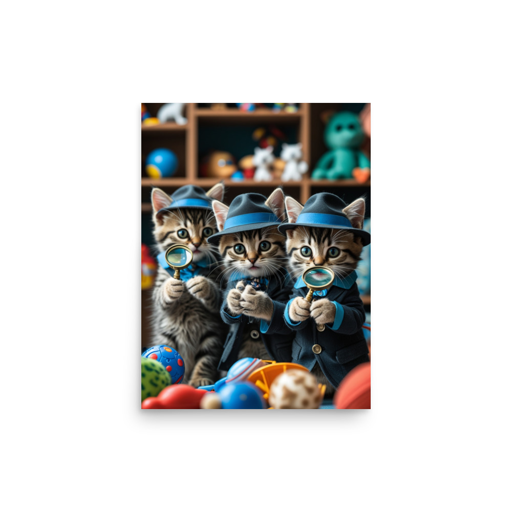 Detective Kittens Poster - Cute, Humorous - Image 2