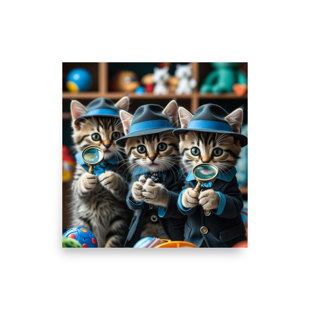 Detective Kittens Poster - Cute, Humorous - Image 3