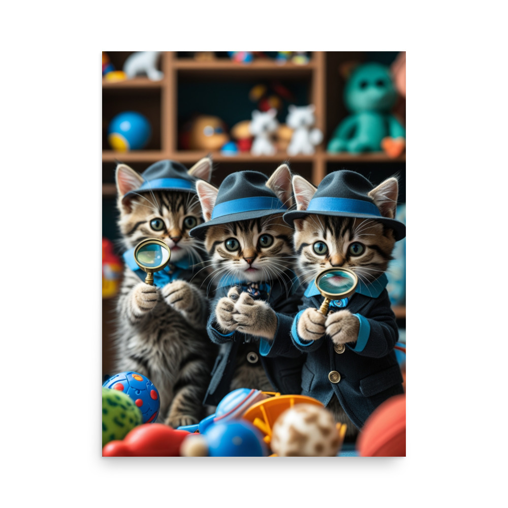 Detective Kittens Poster - Cute, Humorous - Image 4