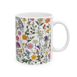 Floral Ceramic Mug - Perfect for Coffee Lovers, Home Decor, Gift for Her, Kitchen Ware, Tea Mug, Nature Inspired