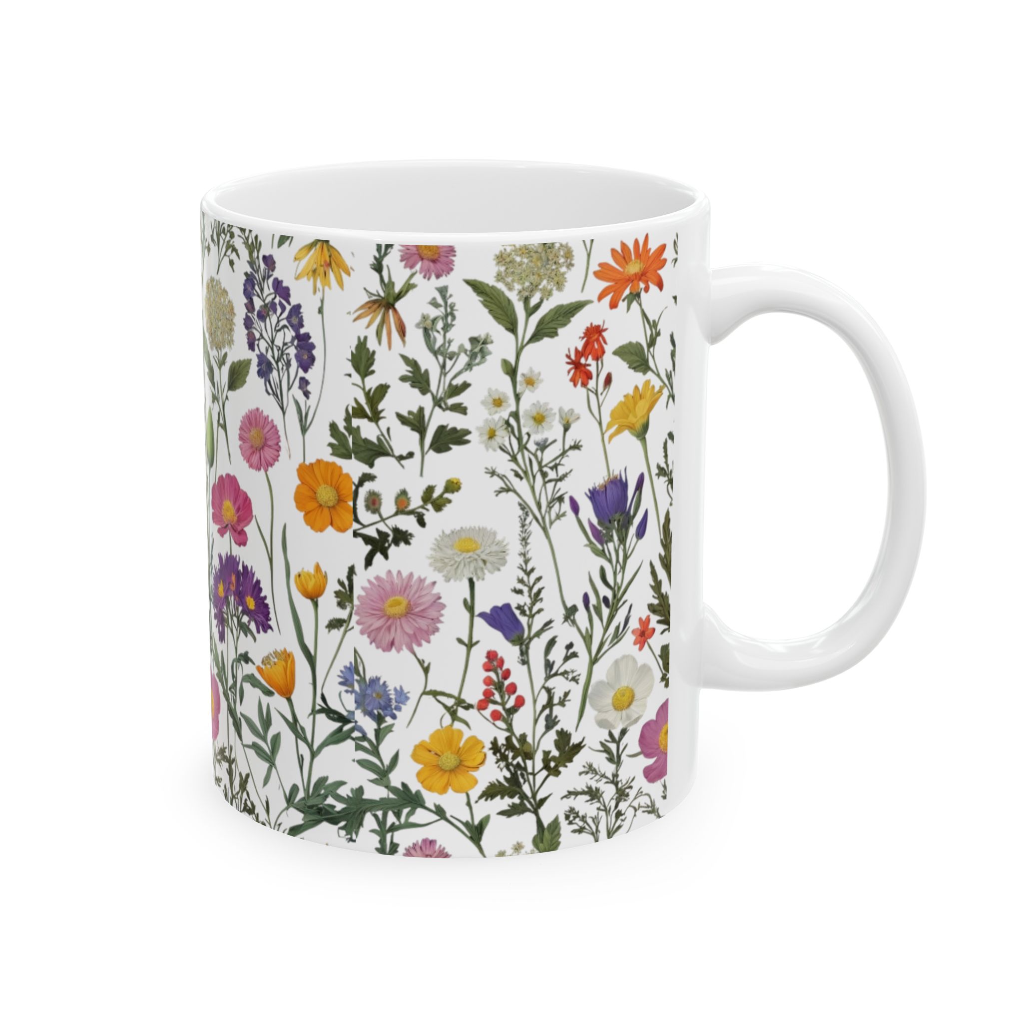 Floral Ceramic Mug - Perfect for Coffee Lovers, Home Decor, Gift for Her, Kitchen Ware, Tea Mug, Nature Inspired
