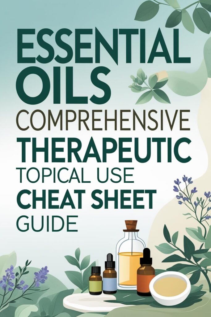 Essential Oils Comprehensive Therapeutic Topical Use Cheat Sheet Guide