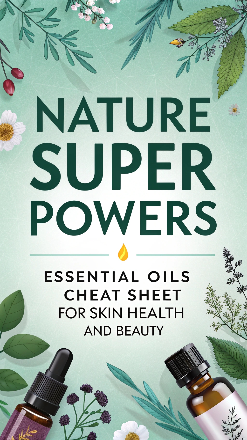 Nature Super Powers - Essential Oils Cheat Sheet for Skin Health and Beauty