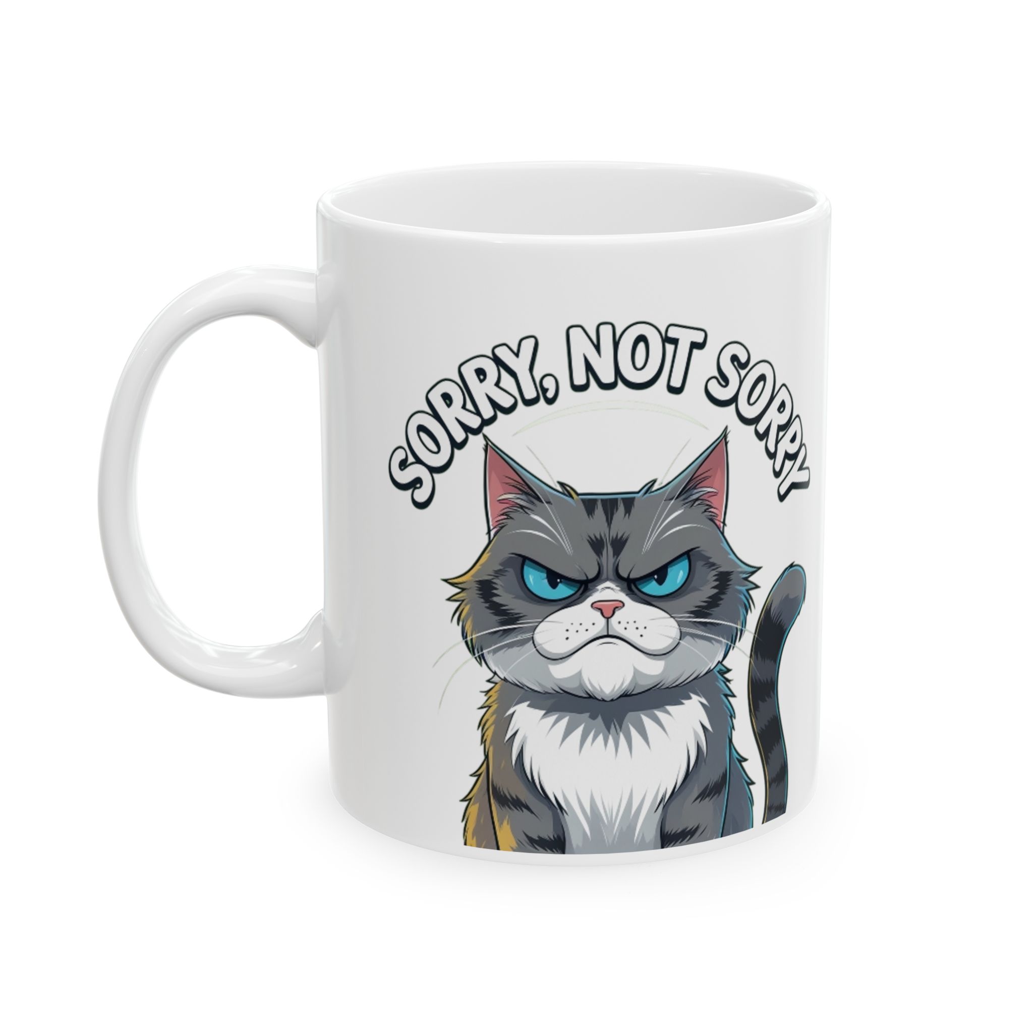 Funny Cat Sorry Ceramic Mug - Purrfect Gift for Cat Lovers, Birthday, Housewarming, Coffee, Tea, Humor - Image 4