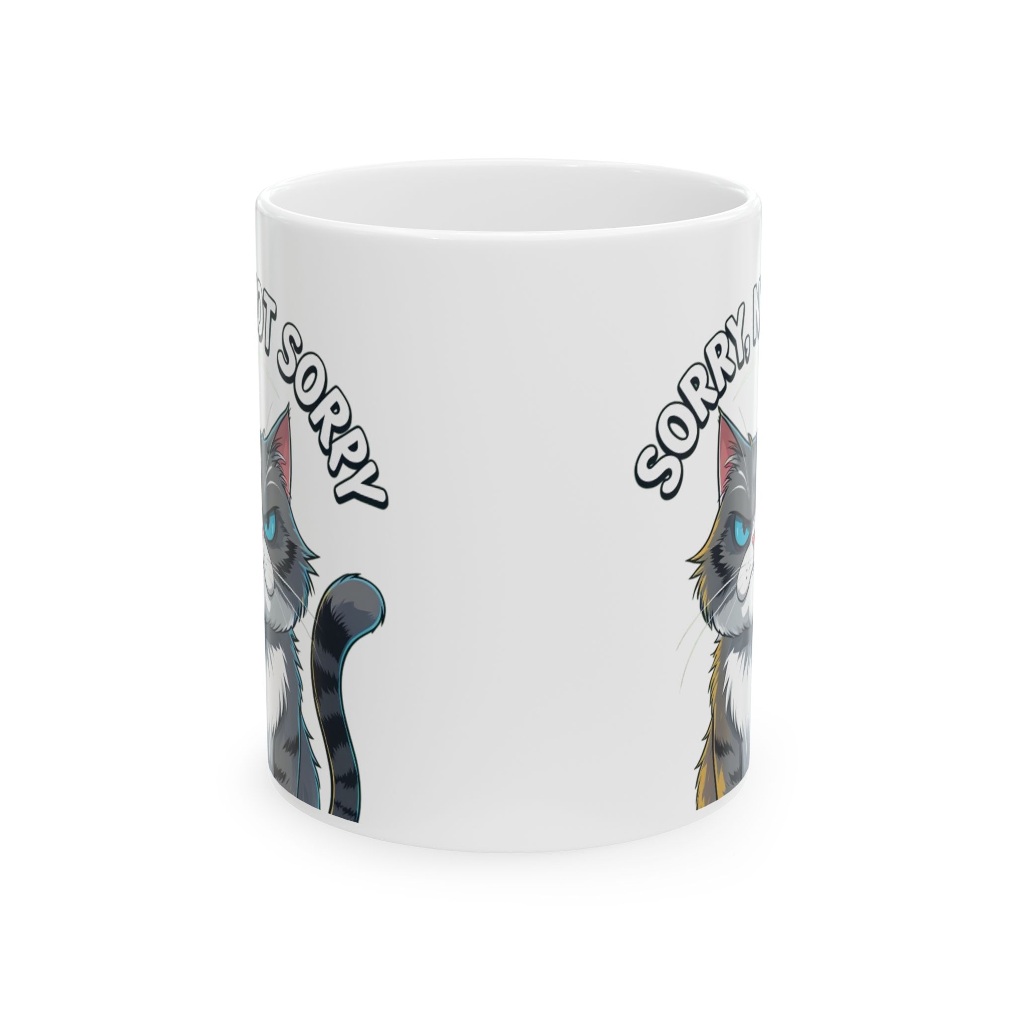 Funny Cat Sorry Ceramic Mug - Purrfect Gift for Cat Lovers, Birthday, Housewarming, Coffee, Tea, Humor - Image 2
