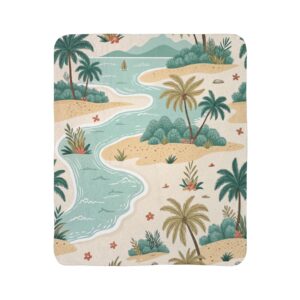 Tropical Island Fleece Sherpa Blanket — Coastal Palm Beach Throw