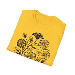Floral Print Unisex Softstyle T-Shirt, Comfortable Tee, Casual Shirt, Nature Lover Gift, Everyday Wear, Unique Art Tees
